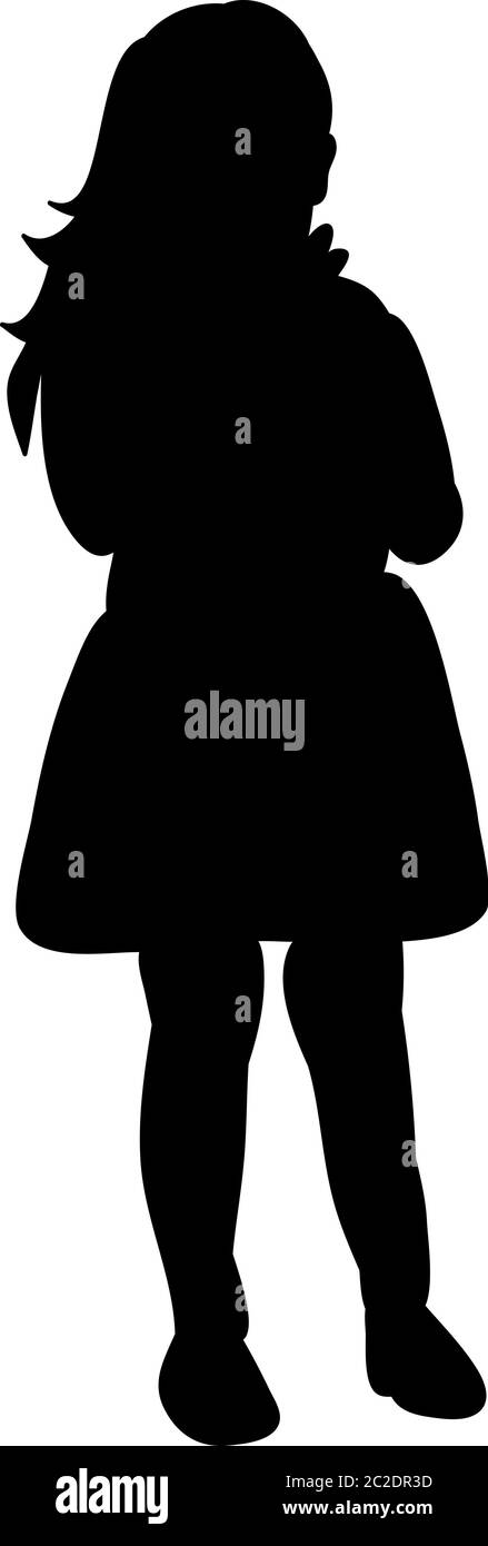 silhouette of a child girl Stock Vector Image & Art - Alamy