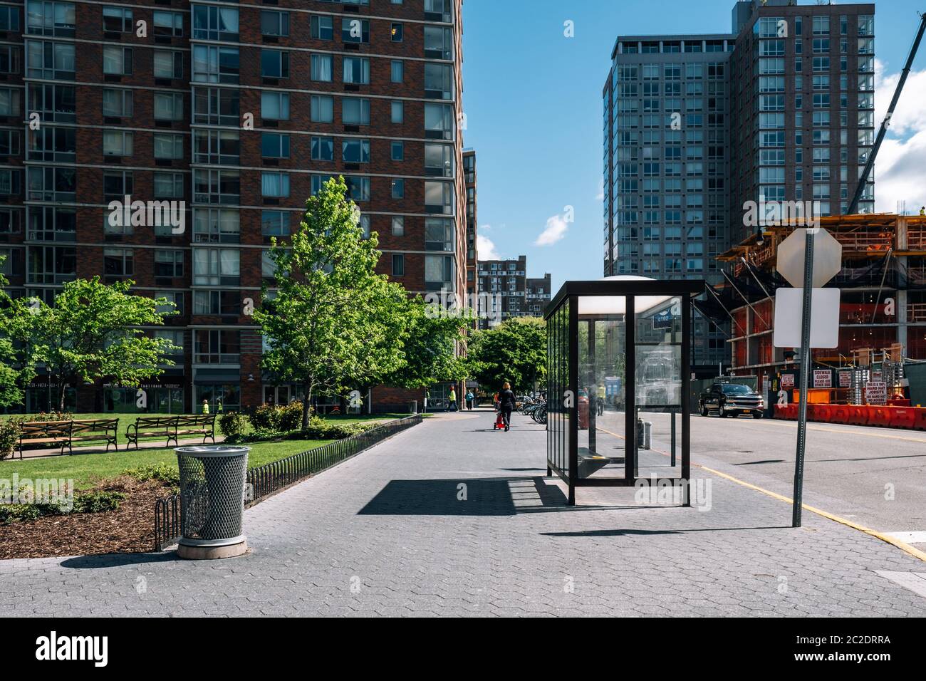 Apartment buildings and living environment on Roosevelt Island Stock