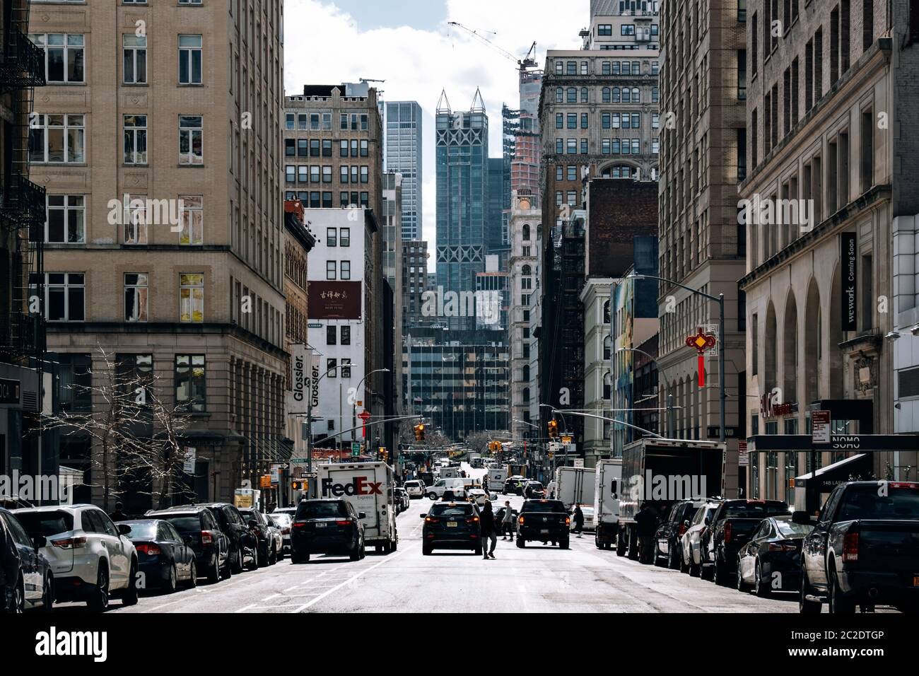 Lafayette Street view of Chinatown in Lower Manhattan Stock Photo