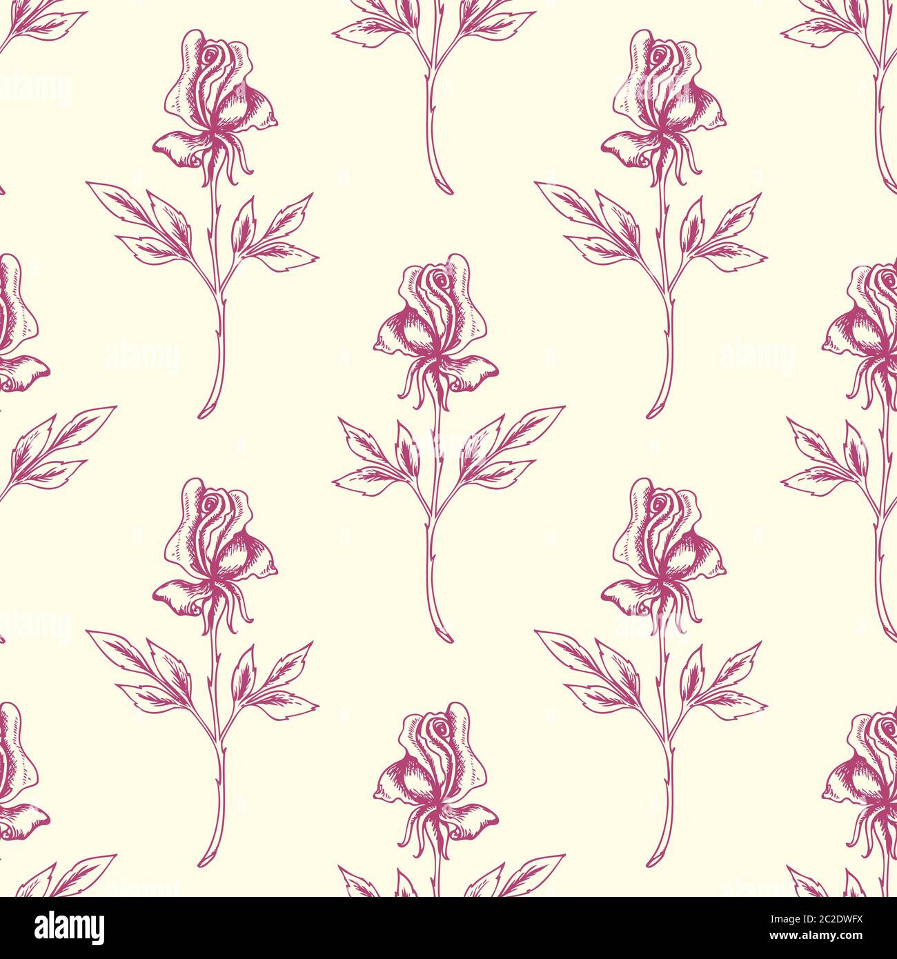 Vintage floral wallpaper seamless roses hi-res stock photography and ...
