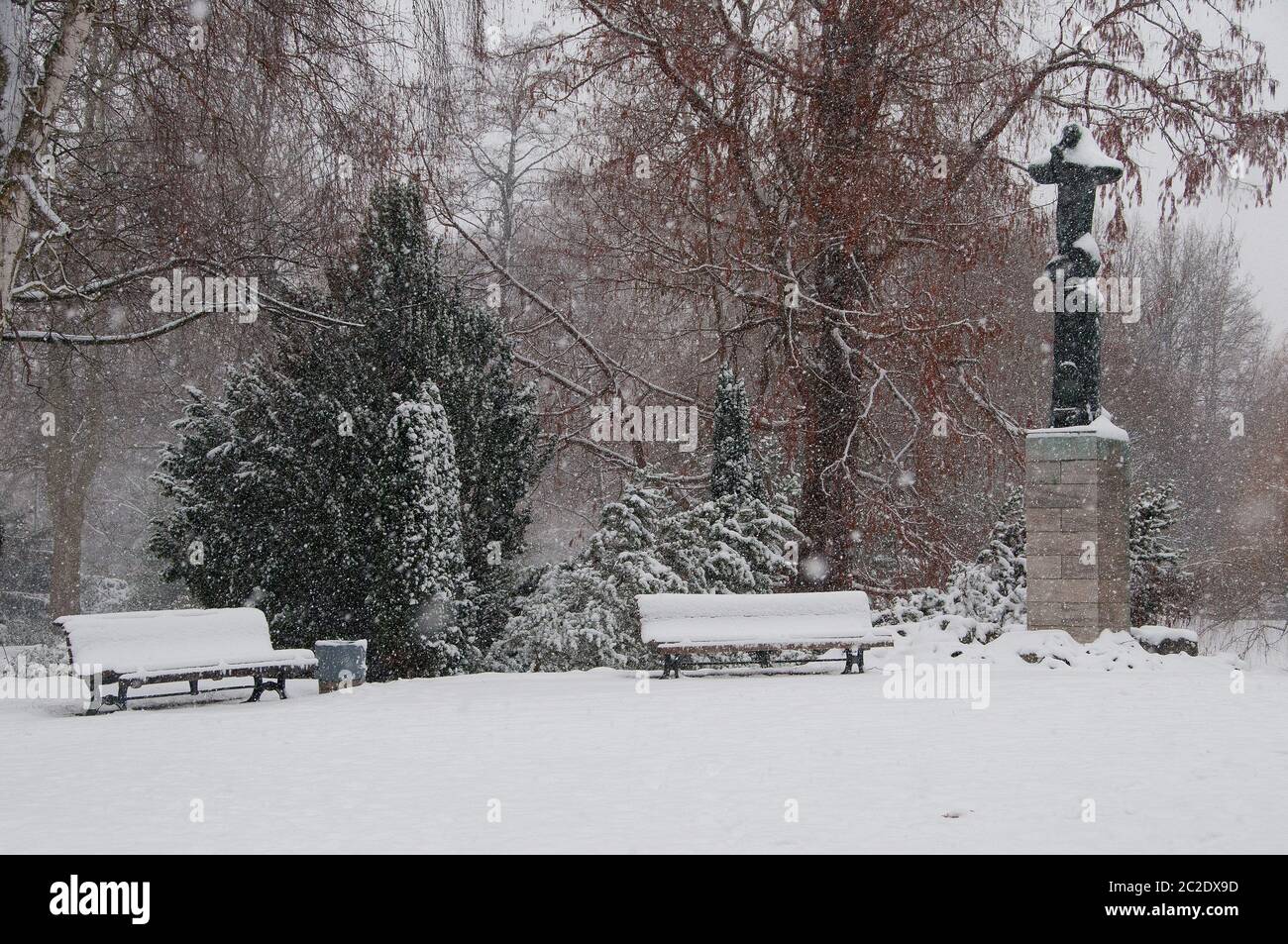 The Maschpark in Hannover in the winter Stock Photo