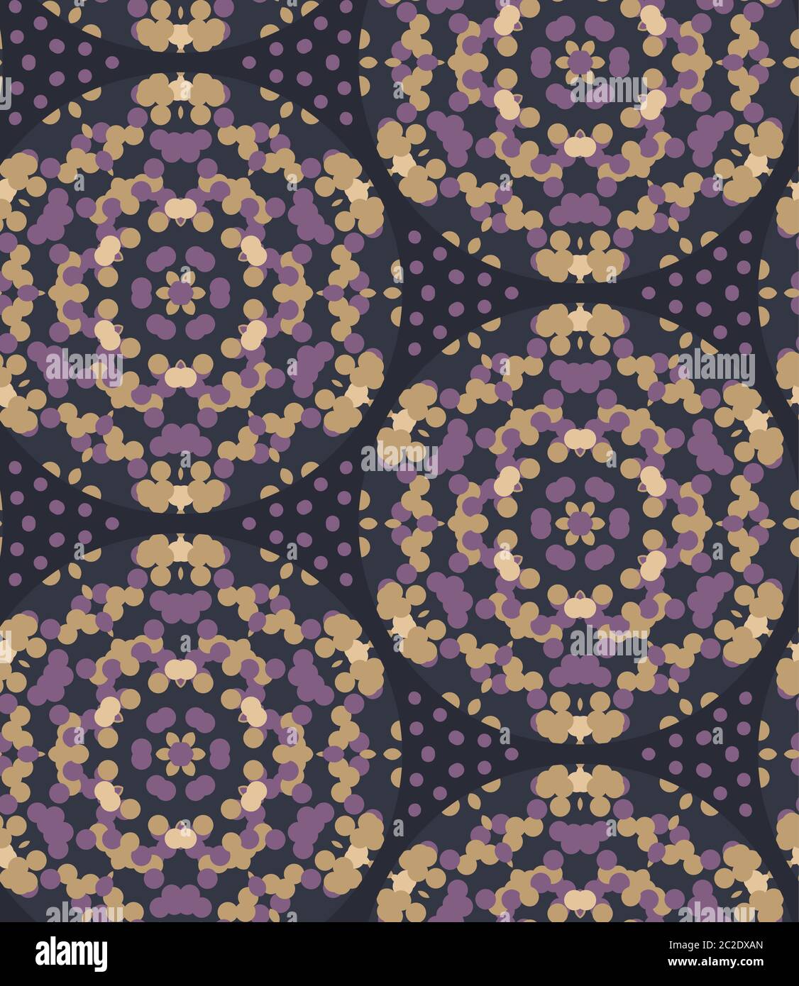 Moody wax print daisy flower background. Seamless pattern with golden