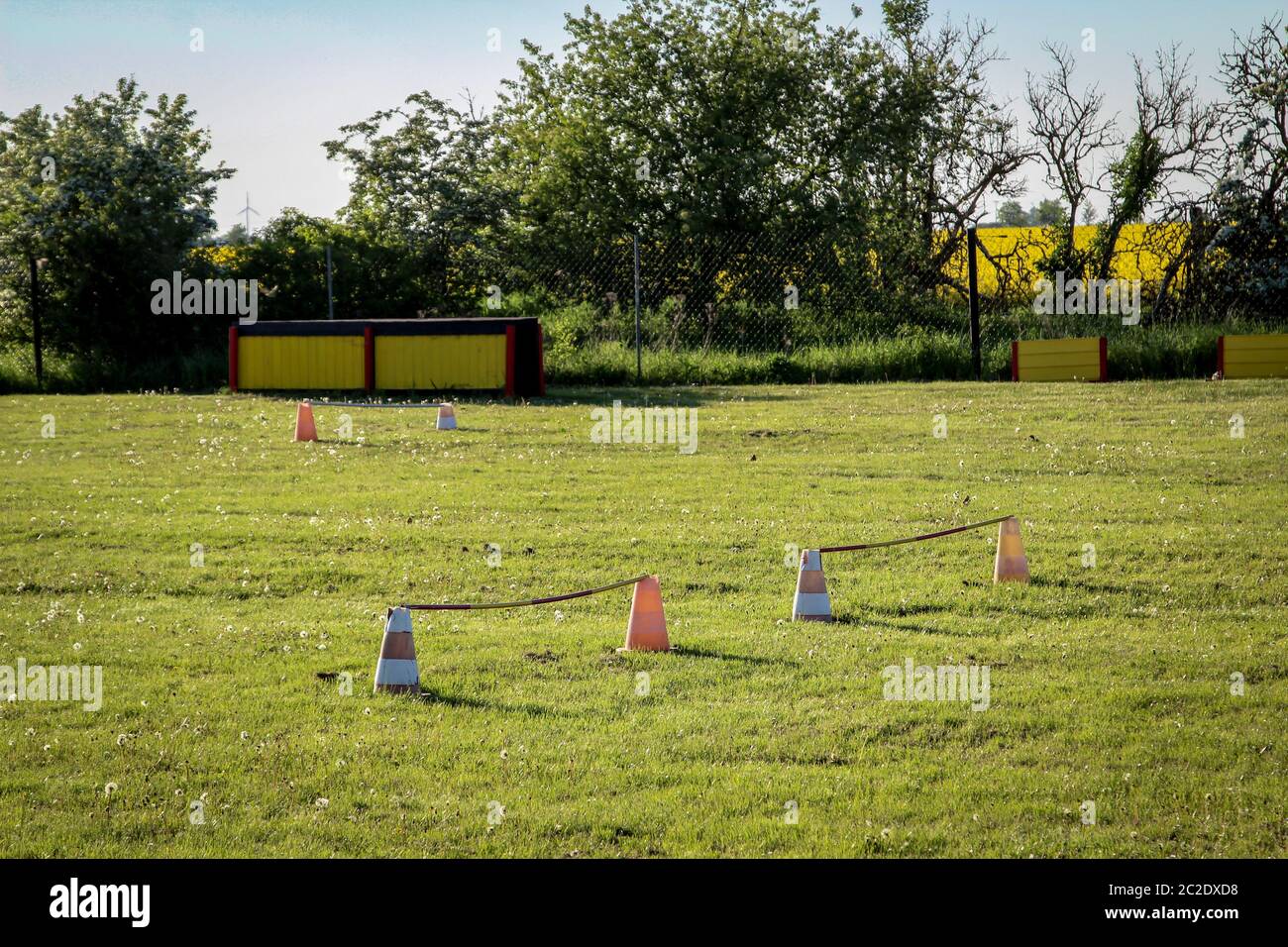 a training ground for dog owners and their dogs Stock Photo