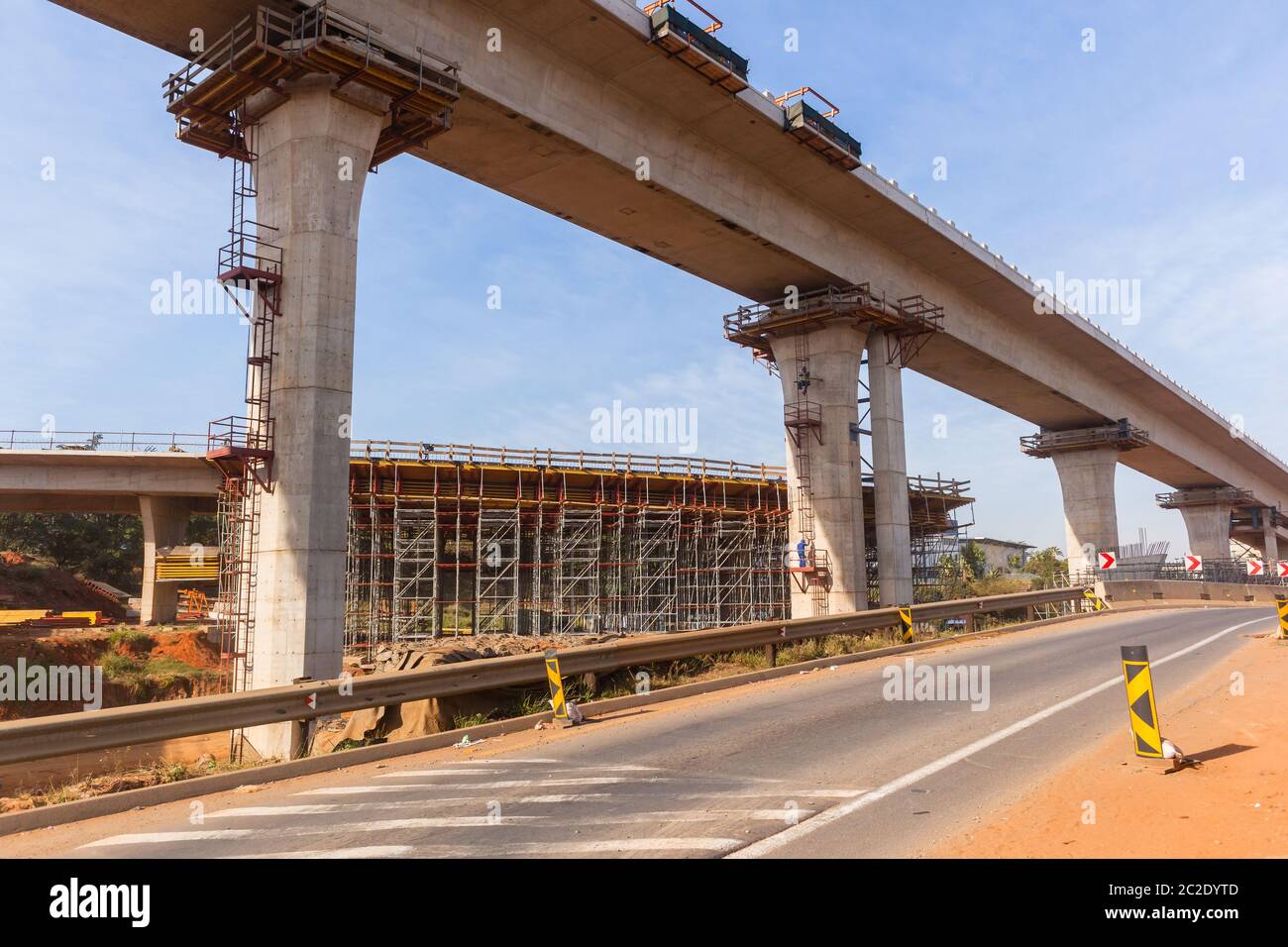 Construction New Traffic Roads Overhead Ramps Junction Stock Photo