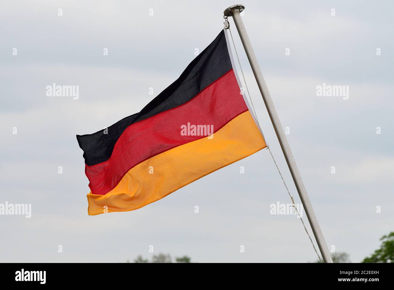 Germany flag blowing in the wind Stock Photo