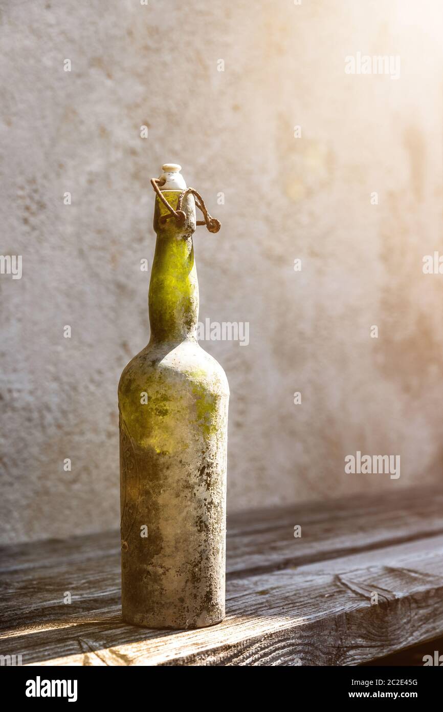 dirty old wine bottle Stock Photo Alamy