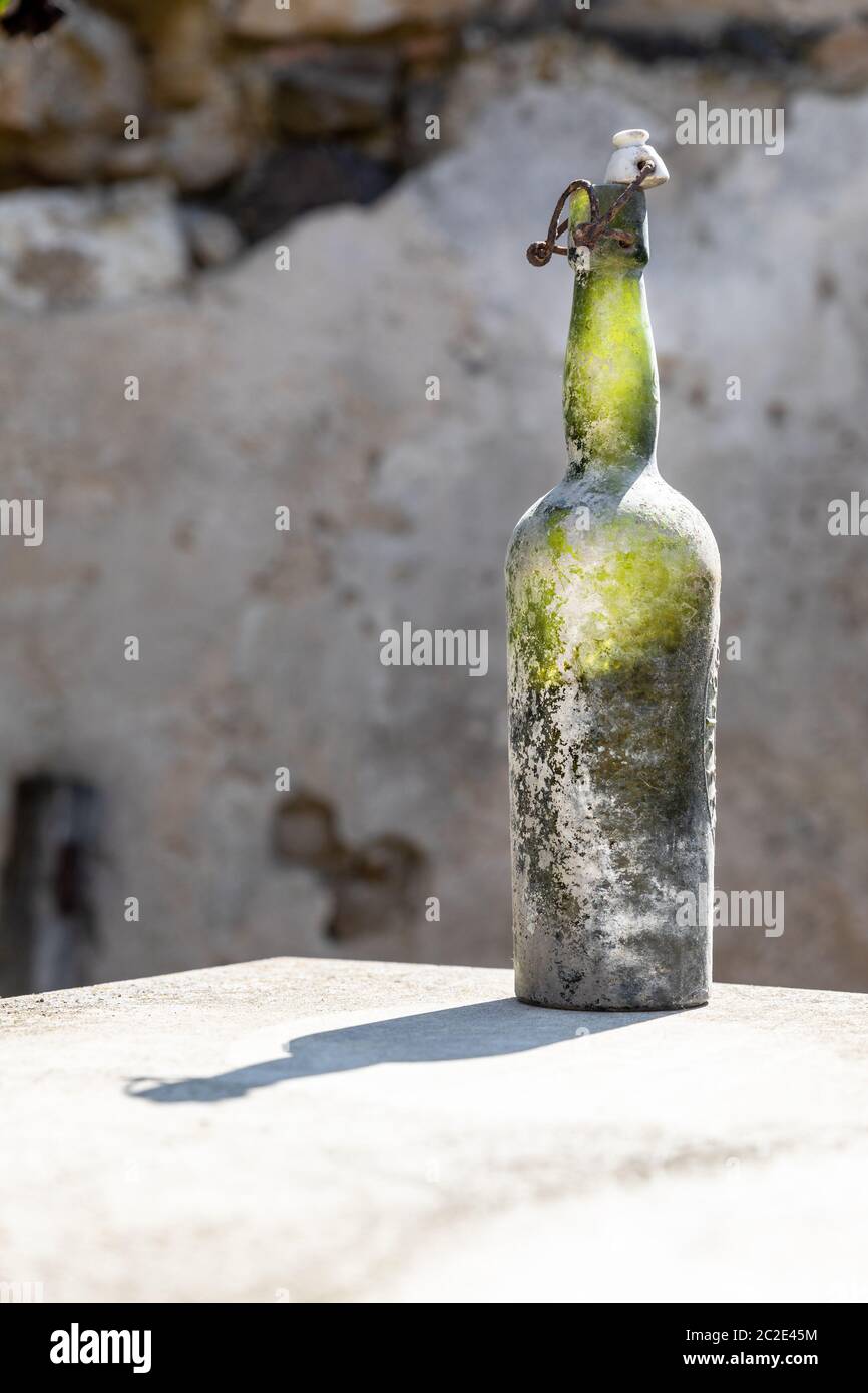 dirty old wine bottle Stock Photo Alamy