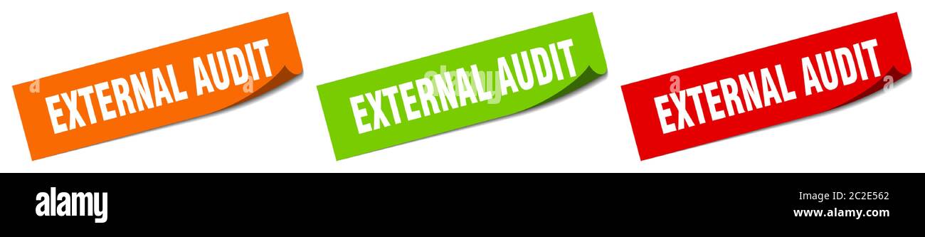 external audit sticker. external audit square isolated sign. external ...