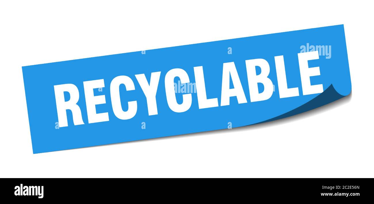 recyclable sticker. recyclable square isolated sign. recyclable label Stock Vector Image & Art