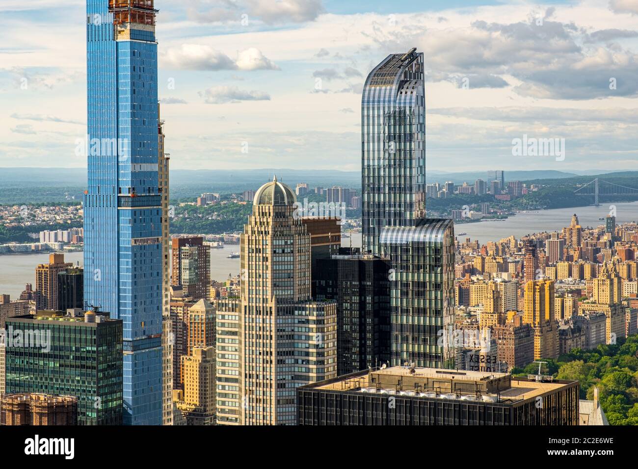 Upper West Side and Central Park of New York cityscape view from