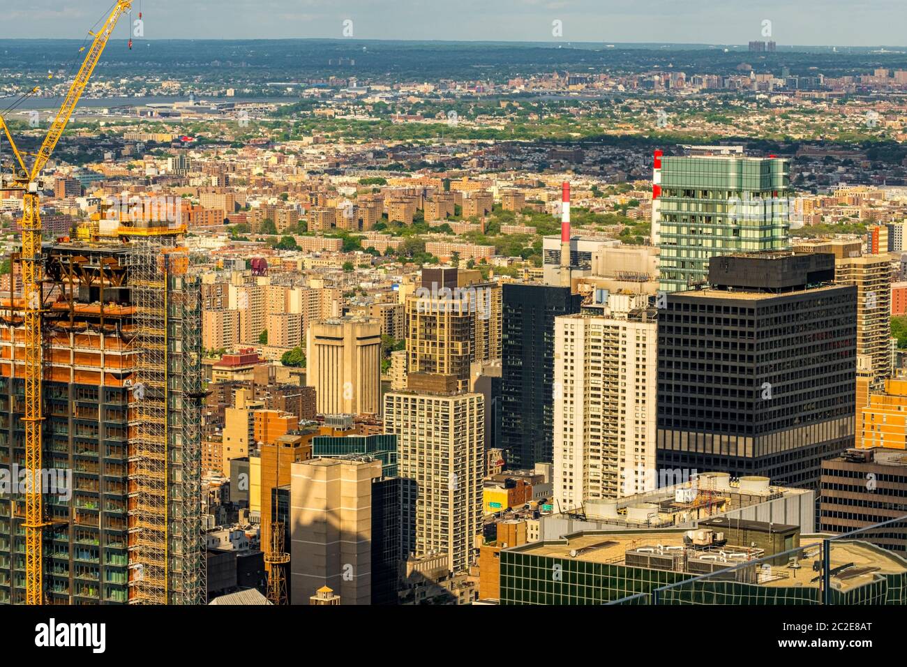 Upper East Side skyscrapers and buildings from Queens view from rooftop