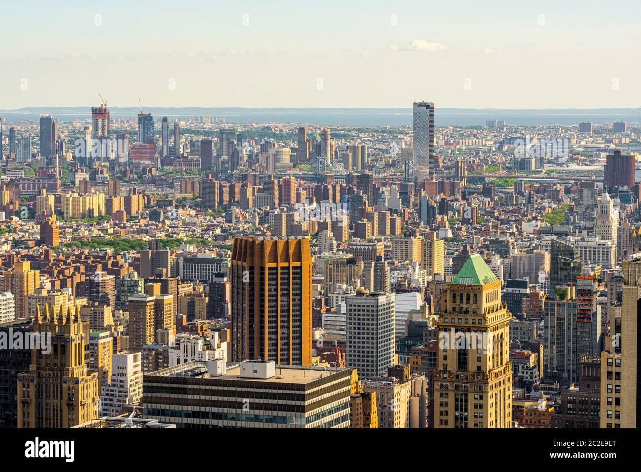 Downtown skyscrapers and Brooklyn downtown view from rooftop