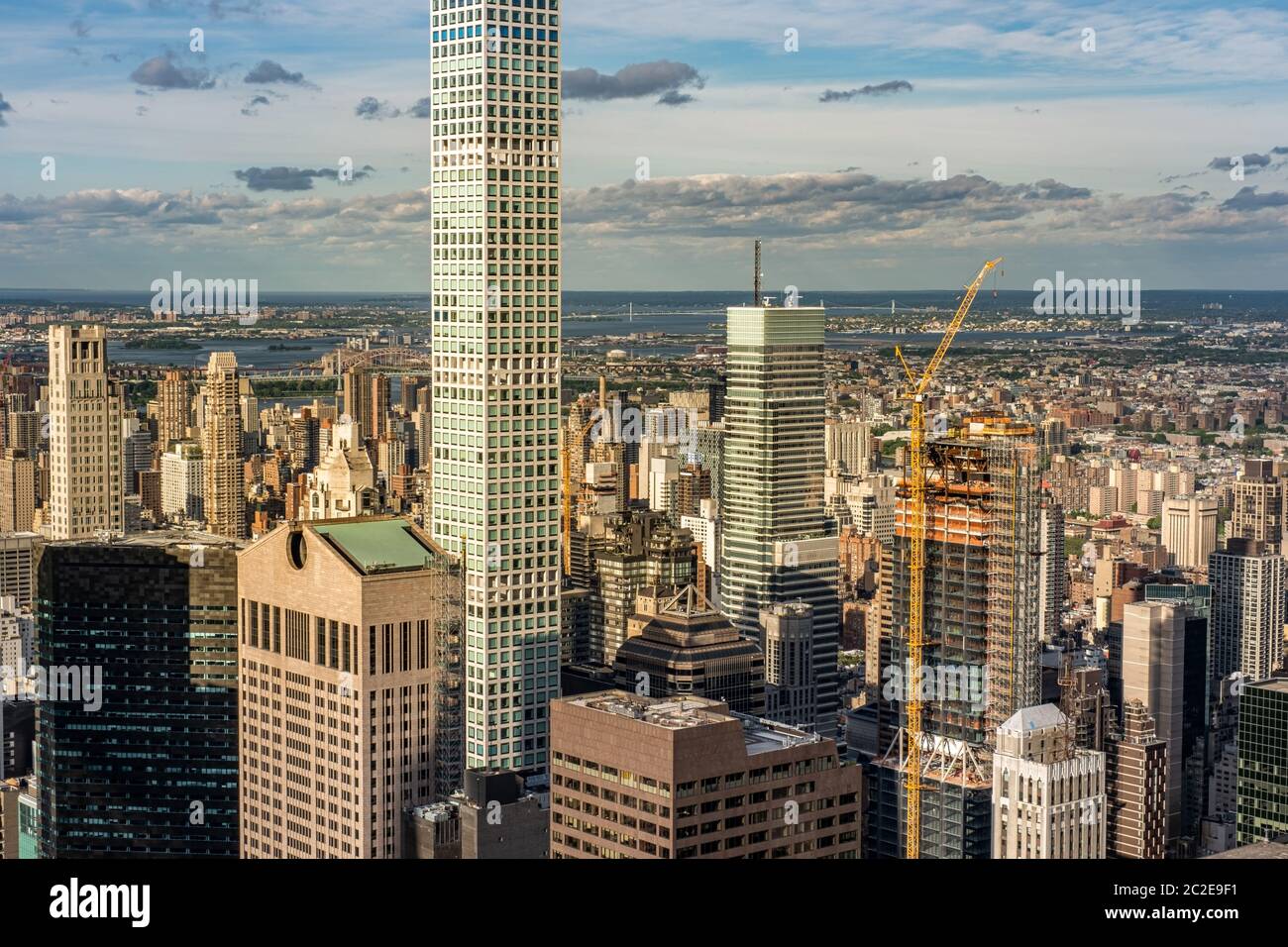 Cityscape of midtown skyscrapers and Upper East Side buildingds view