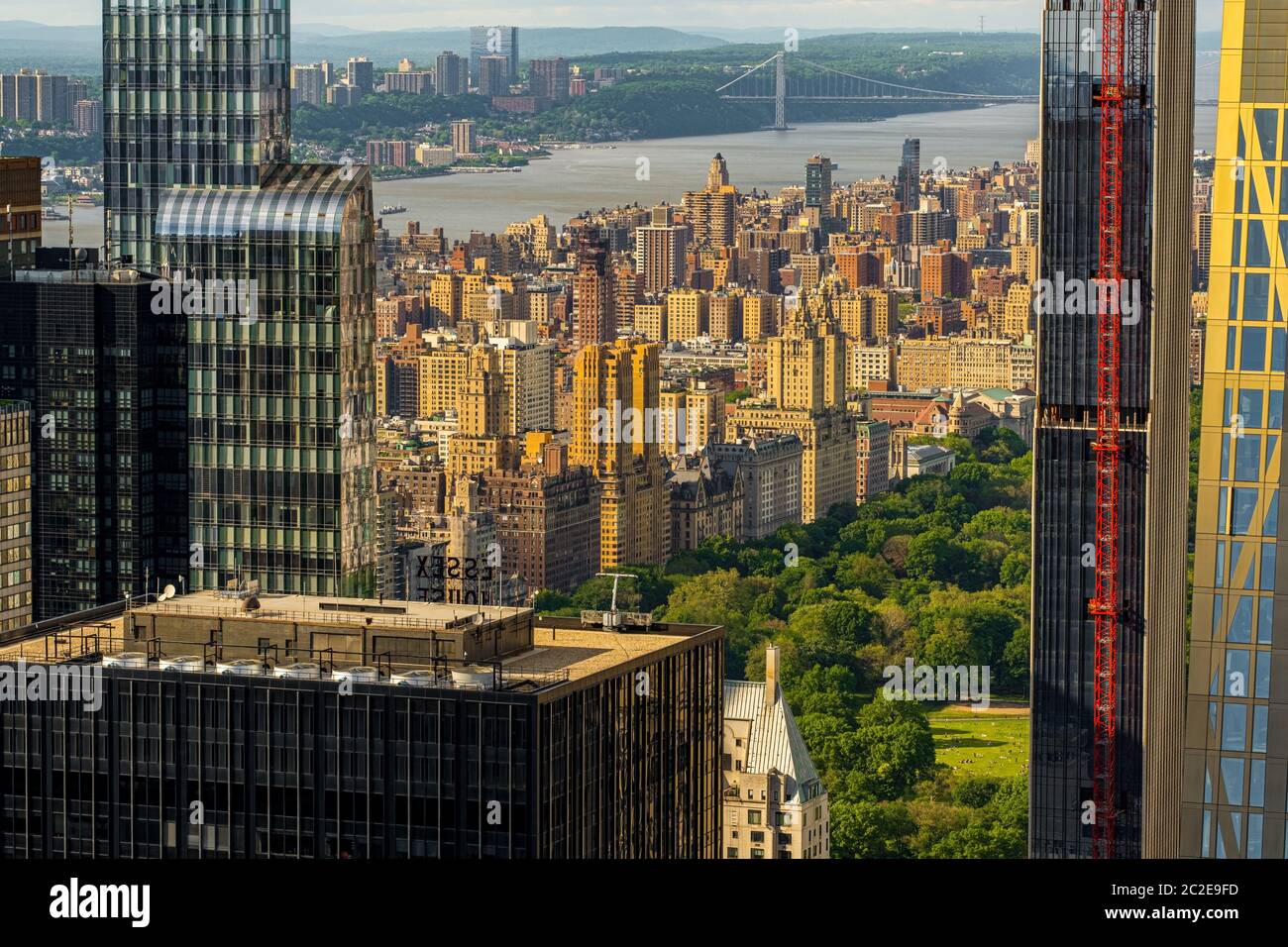 Upper West Side and Central Park of New York cityscape view from
