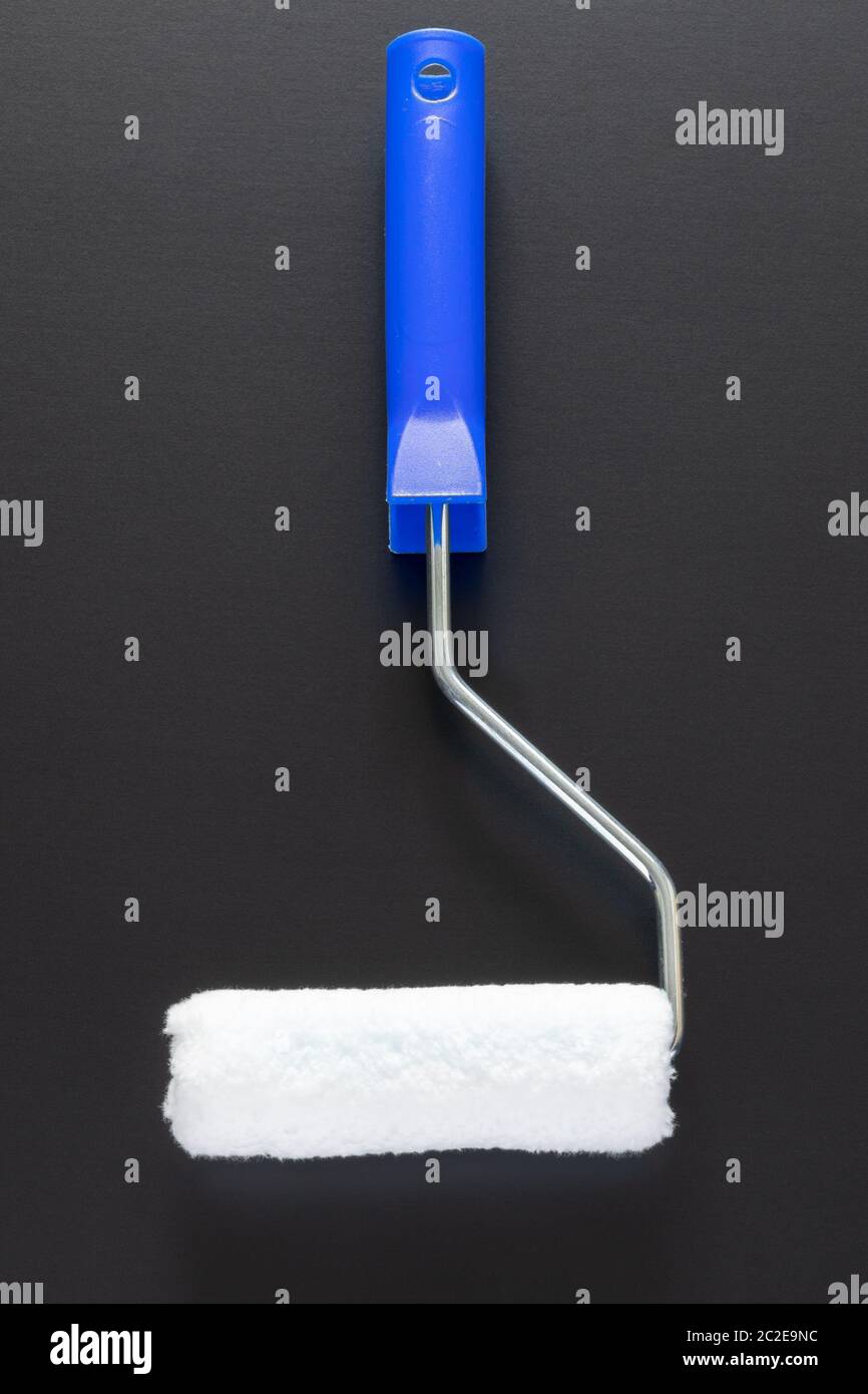 painting roller isolated on black background Stock Photo