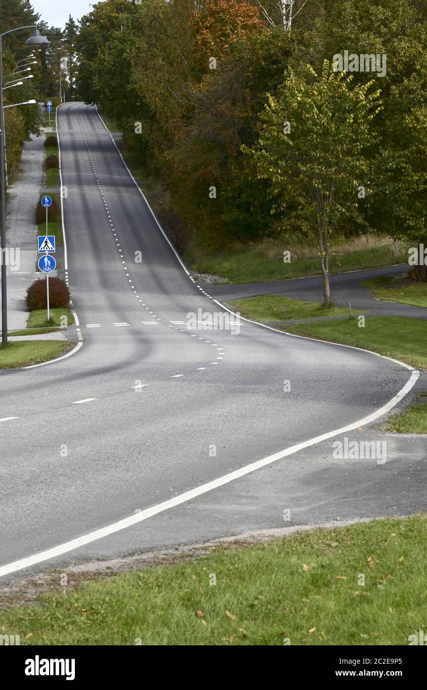 empty asphalt road Stock Photo