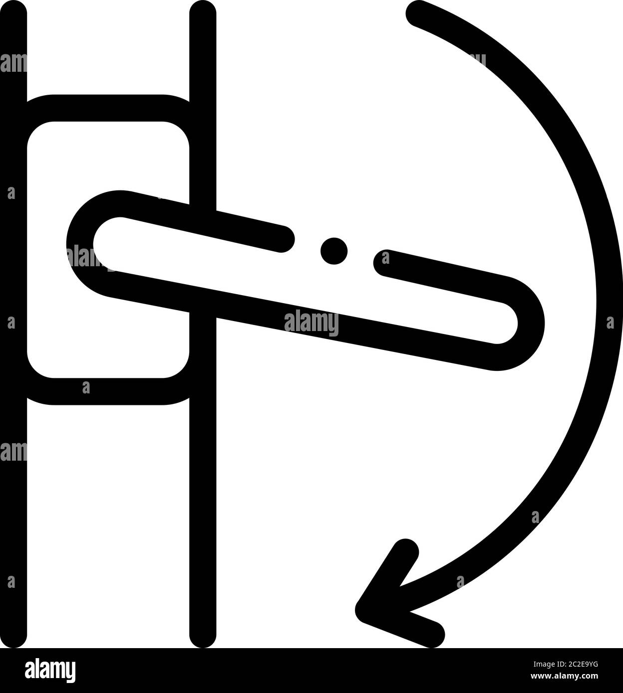 push handle to open window closure icon vector outline illustration Stock Vector