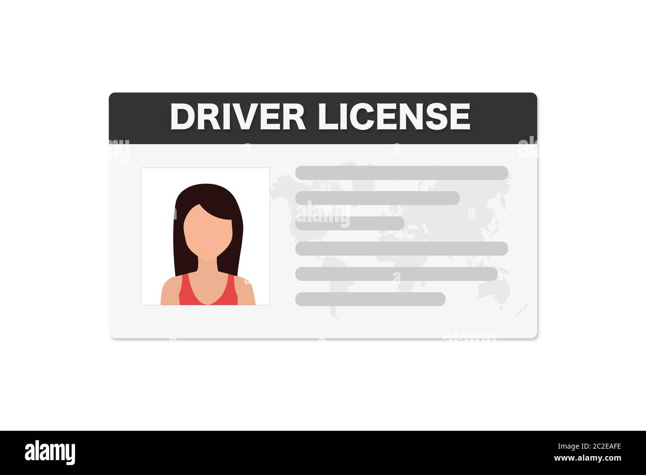 Flat man driver license plastic card template, id card vector illustration Stock Vector