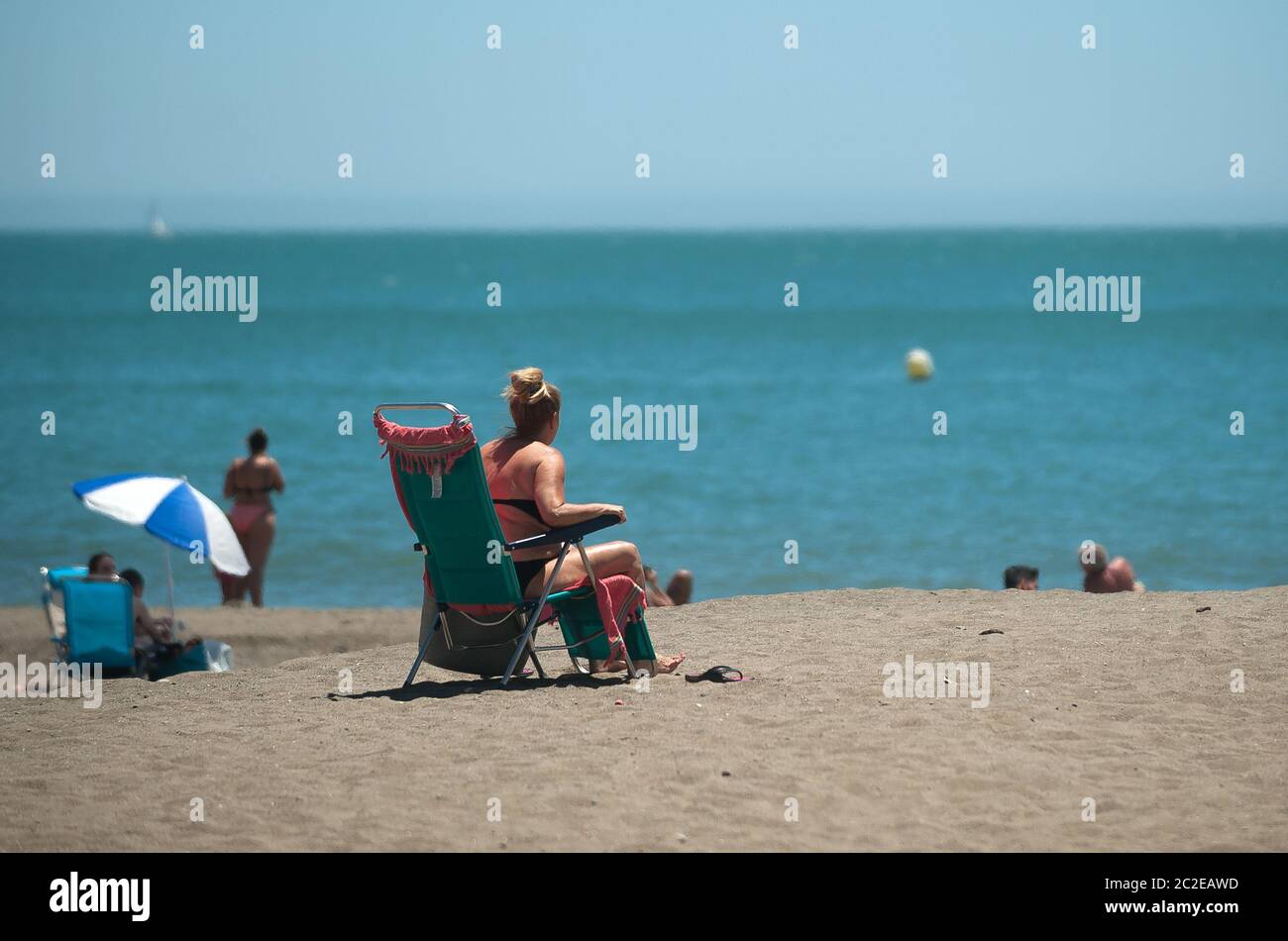 Spanish woman sunbathing hi-res stock photography and images