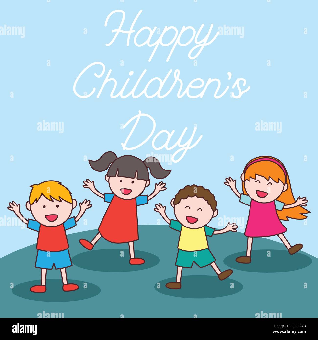 Happy children's day logo illustration Stock Vector Image & Art - Alamy