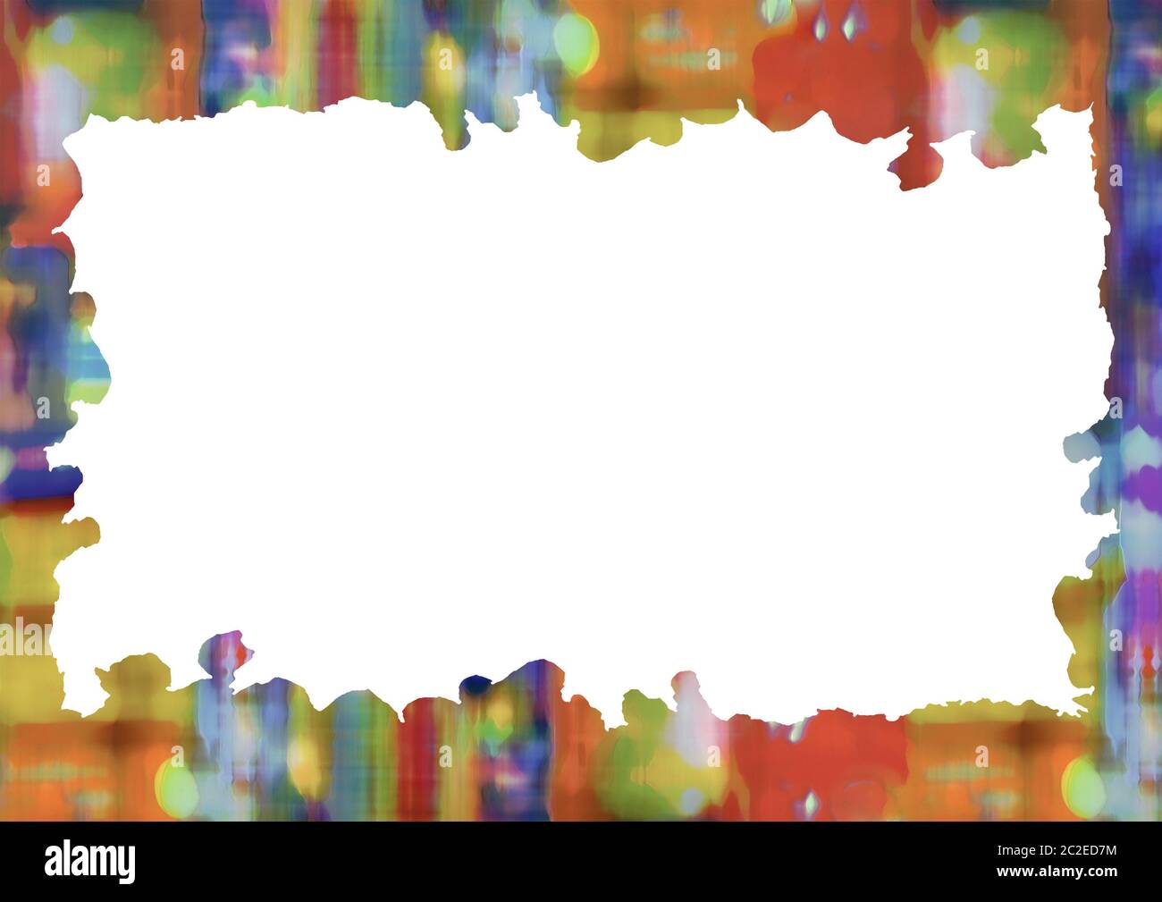 White Frame with Decorated Borders Stock Photo