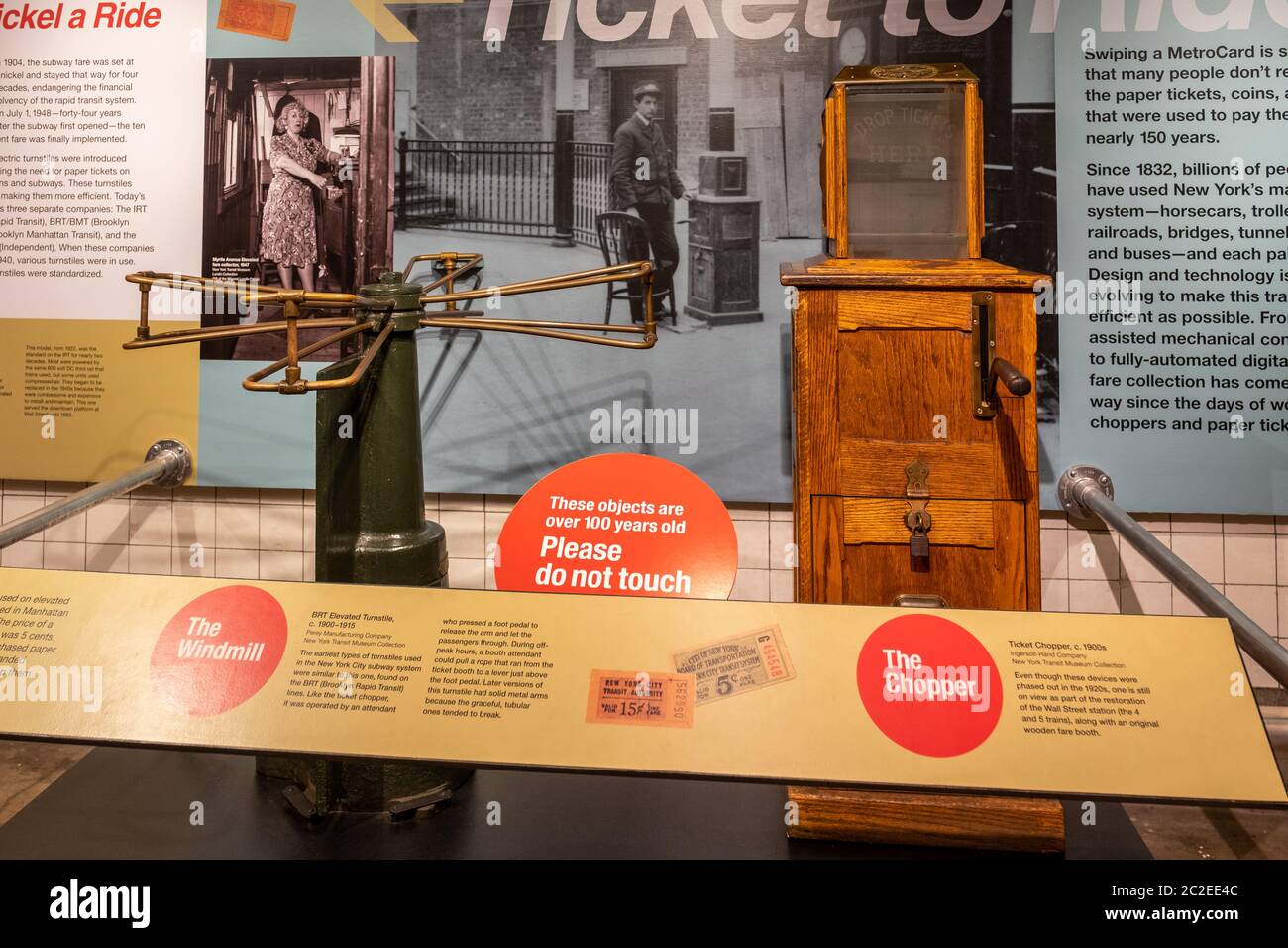 Exhibition of New York Transit Museum located in downtown Brooklyn Stock Photo