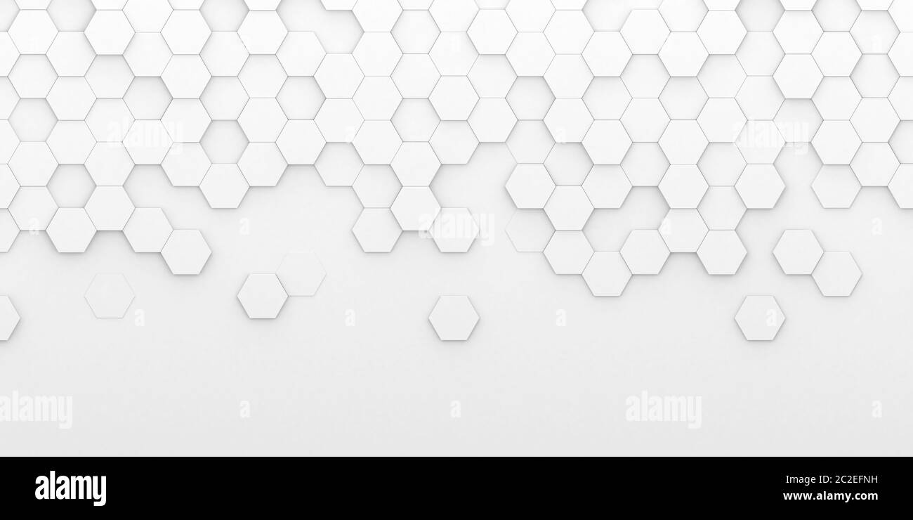 Bright white abstract hexagon wallpaper or background - 3d render Stock ...
