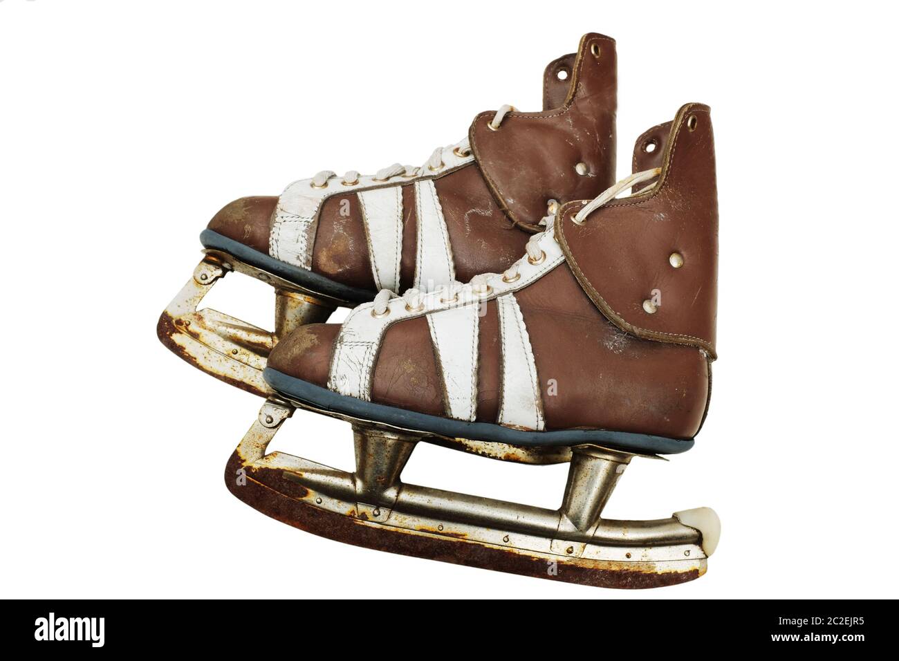 vintage pair of mens ice skates on white Stock Photo Alamy