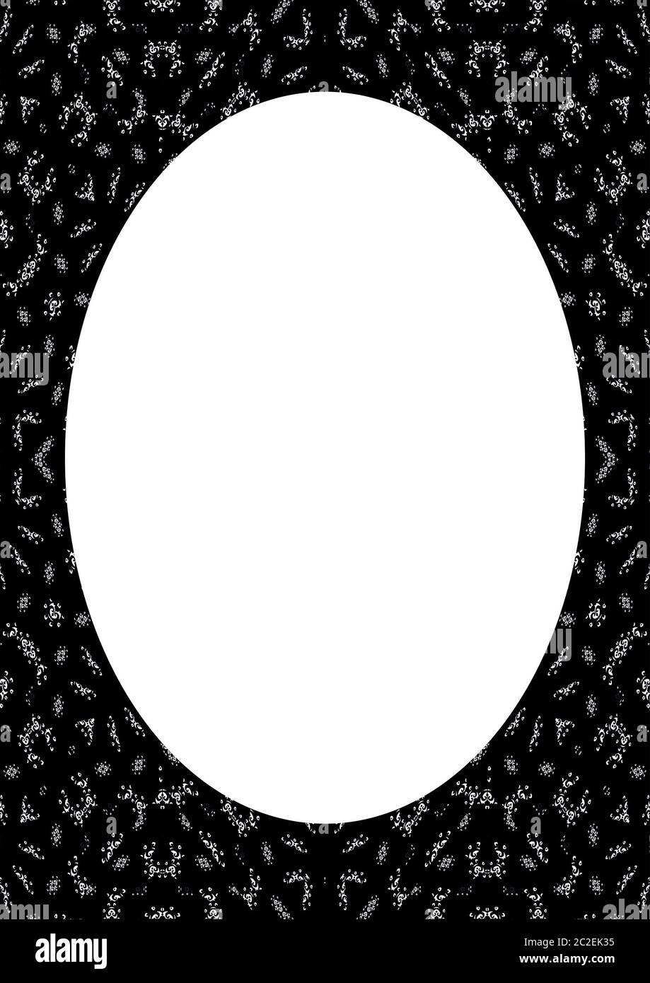 Circle Frame Background with Decorated Borders Stock Photo