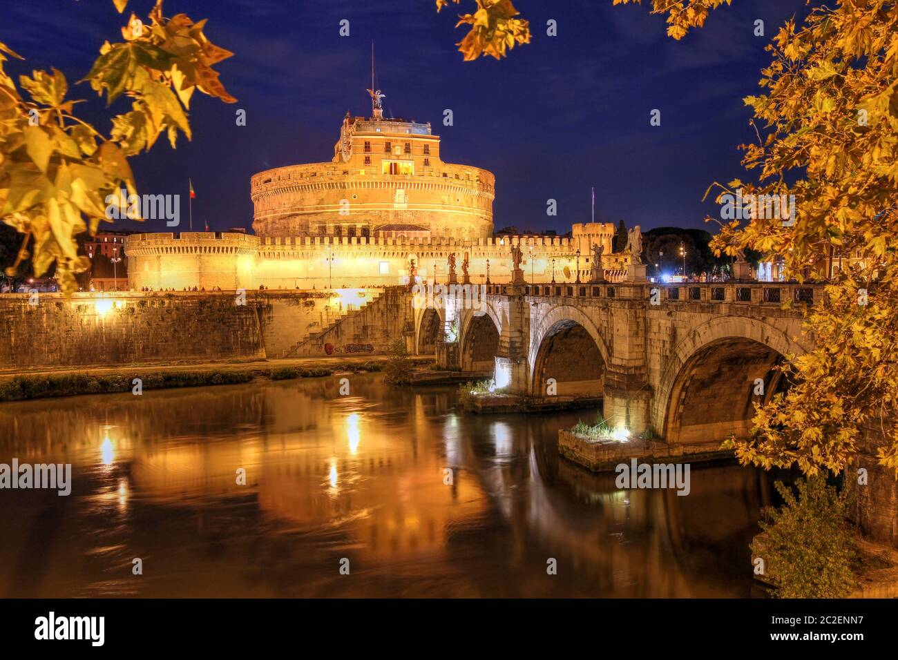 Castel Sant'Angelo (The Castle of the Holy Angel or Mausoleum of Hadrian) in Rome, Italy. Stock Photo