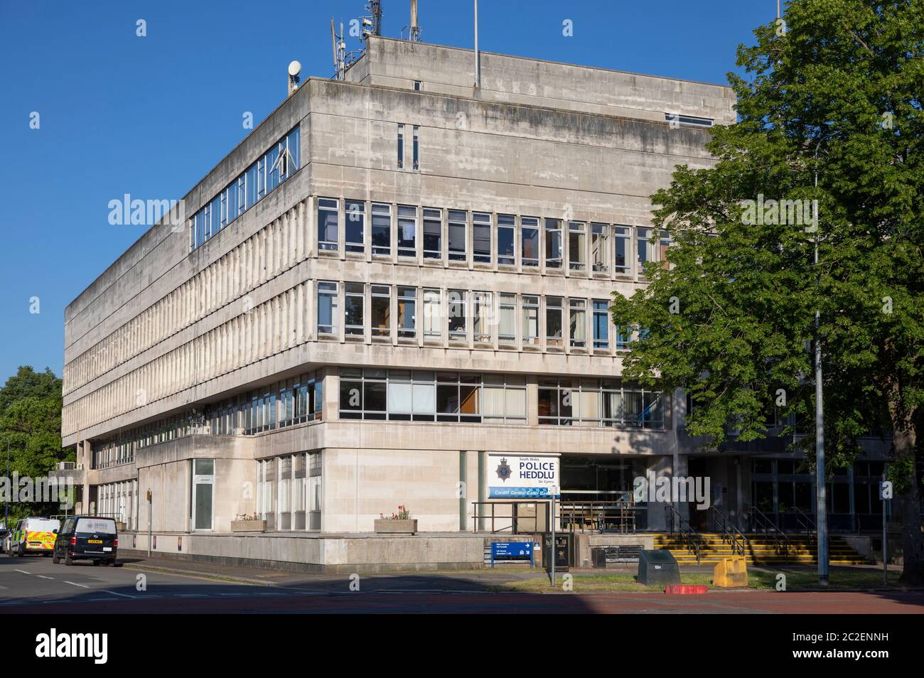 Cardiff Central Police Station, Cathays Park, Cardiff Stock Photo