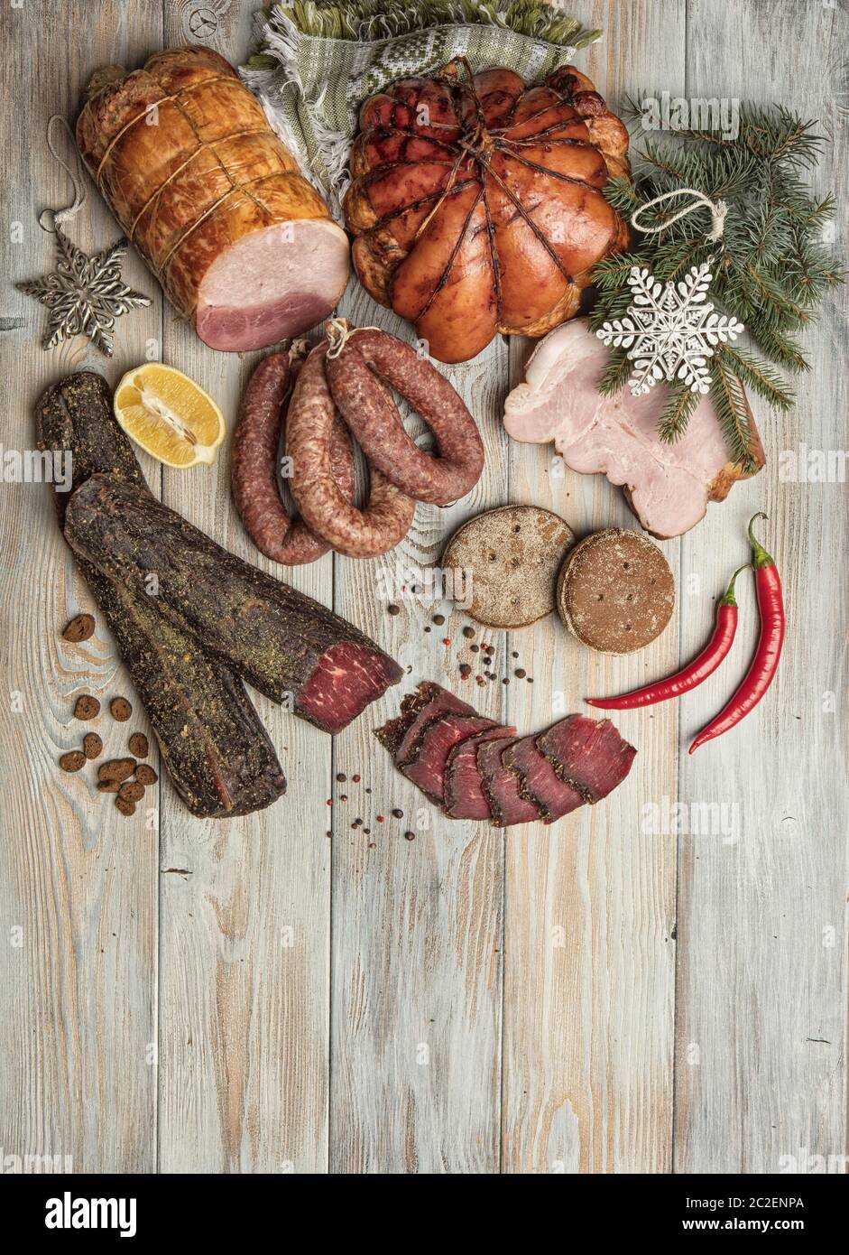 Ham And Vegetables Stock Photo