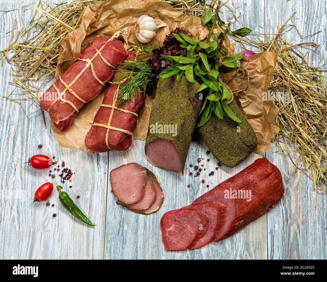 Ham And Vegetables Stock Photo
