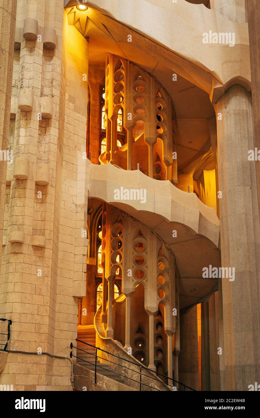 Spiral Staircase Interior Sagrada Familia High Resolution Stock