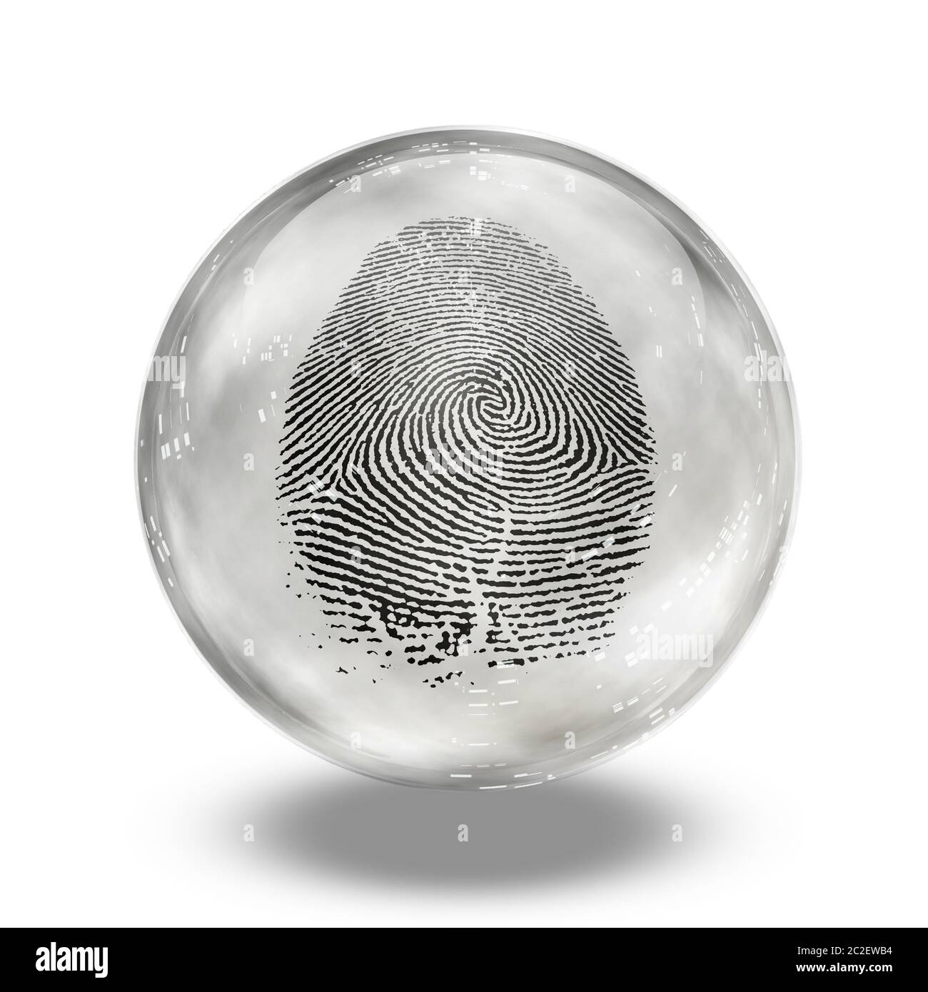 Fingerprint contained in glass sphere Stock Photo - Alamy