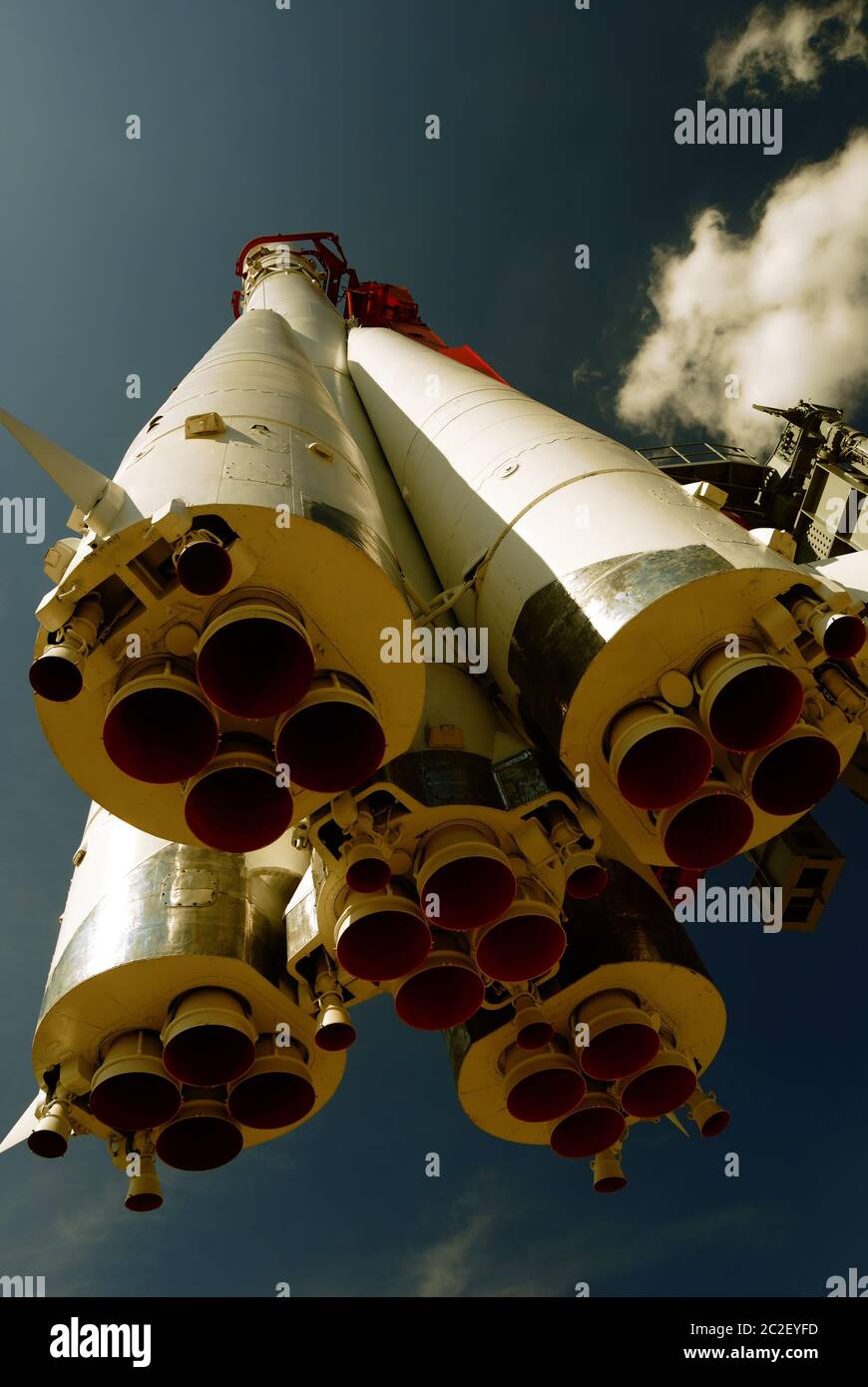 space rocket Vostok-1 with bicolor filter Stock Photo