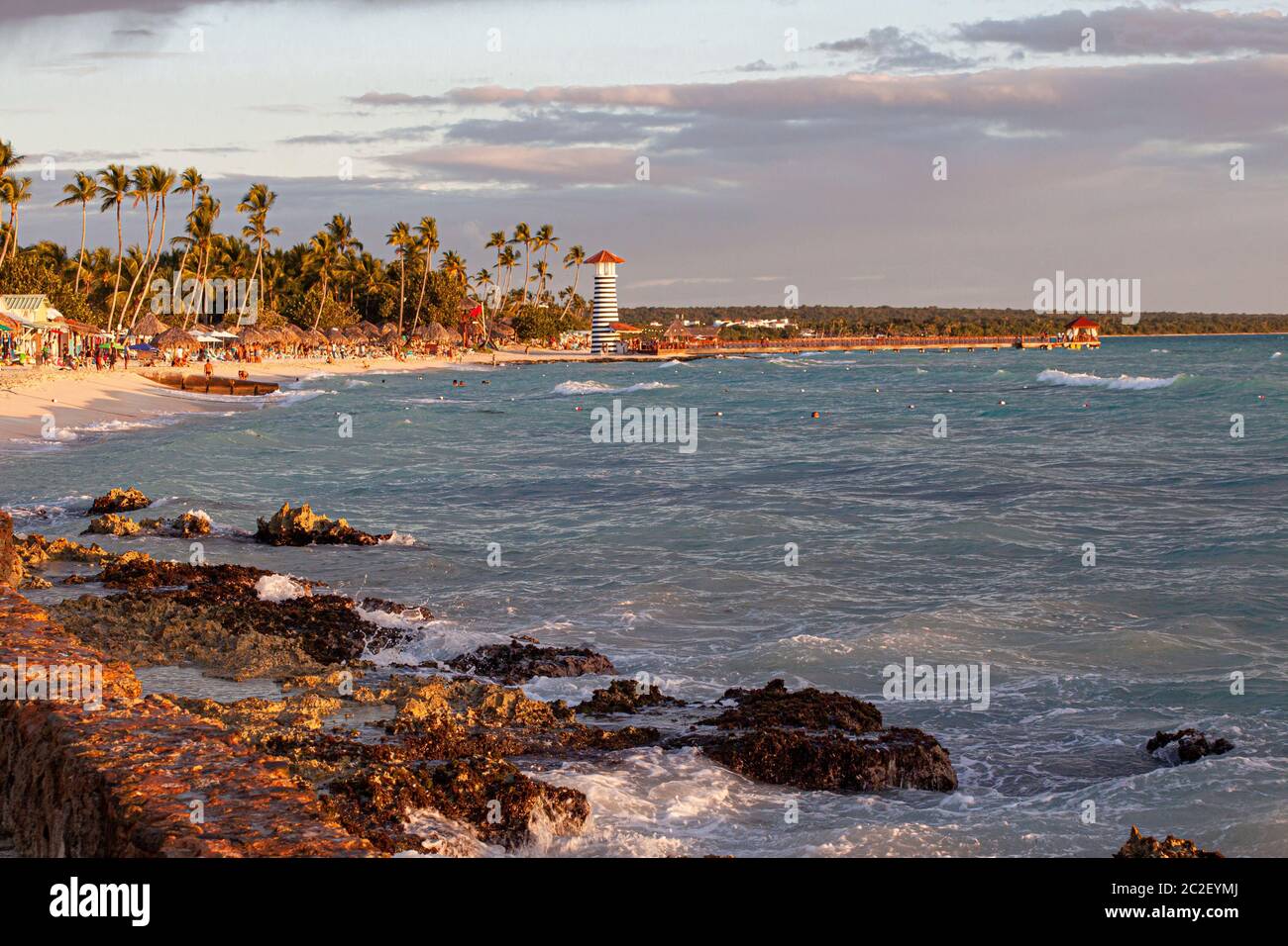 Bayahibe lighthouse landscape at sunset, Dominican Republic Stock Photo - Alamy