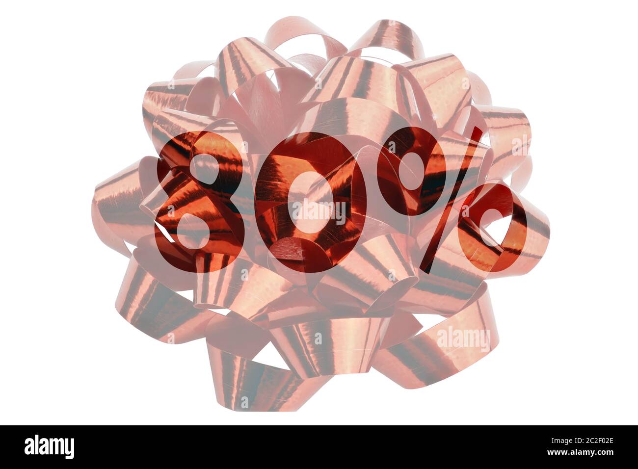 Symbolically represented 80 percent with picture of a gift loop Stock Photo
