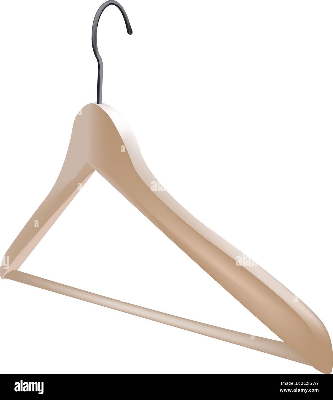 wooden hanger with hook Stock Photo
