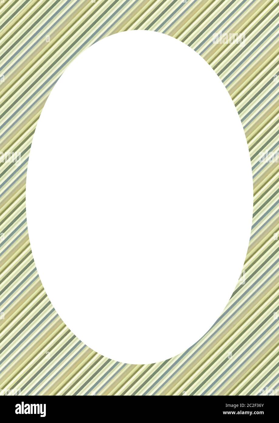 White Frame with Decorated Linear Rounded Borders Stock Photo