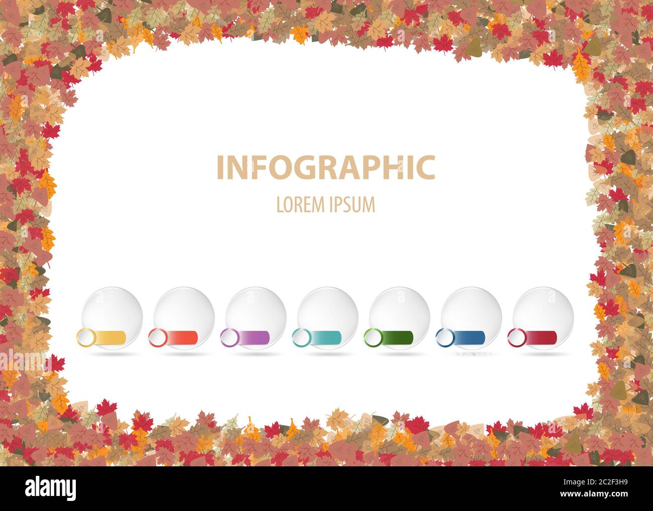Infographics vector with autumn design containing four blank ...