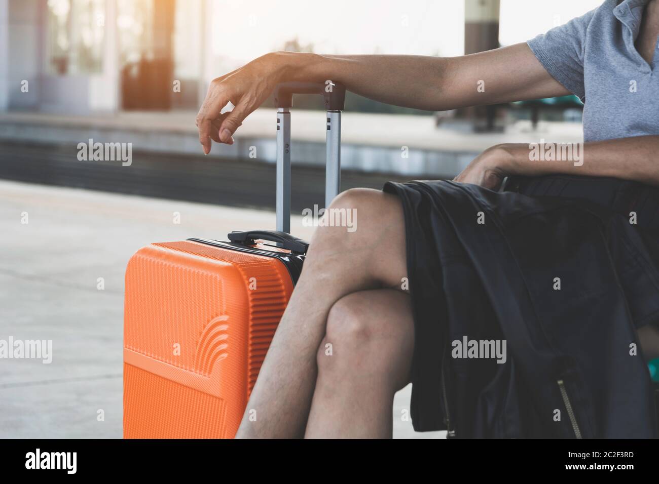 orange suitcase