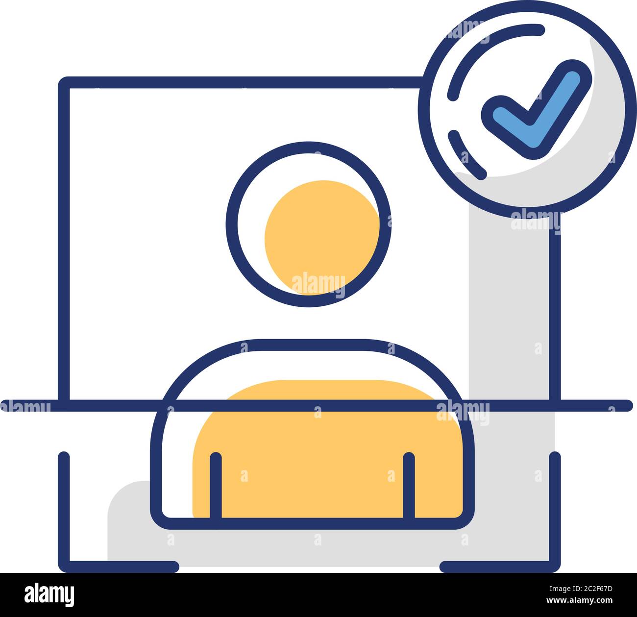 User authentication RGB color icon Stock Vector