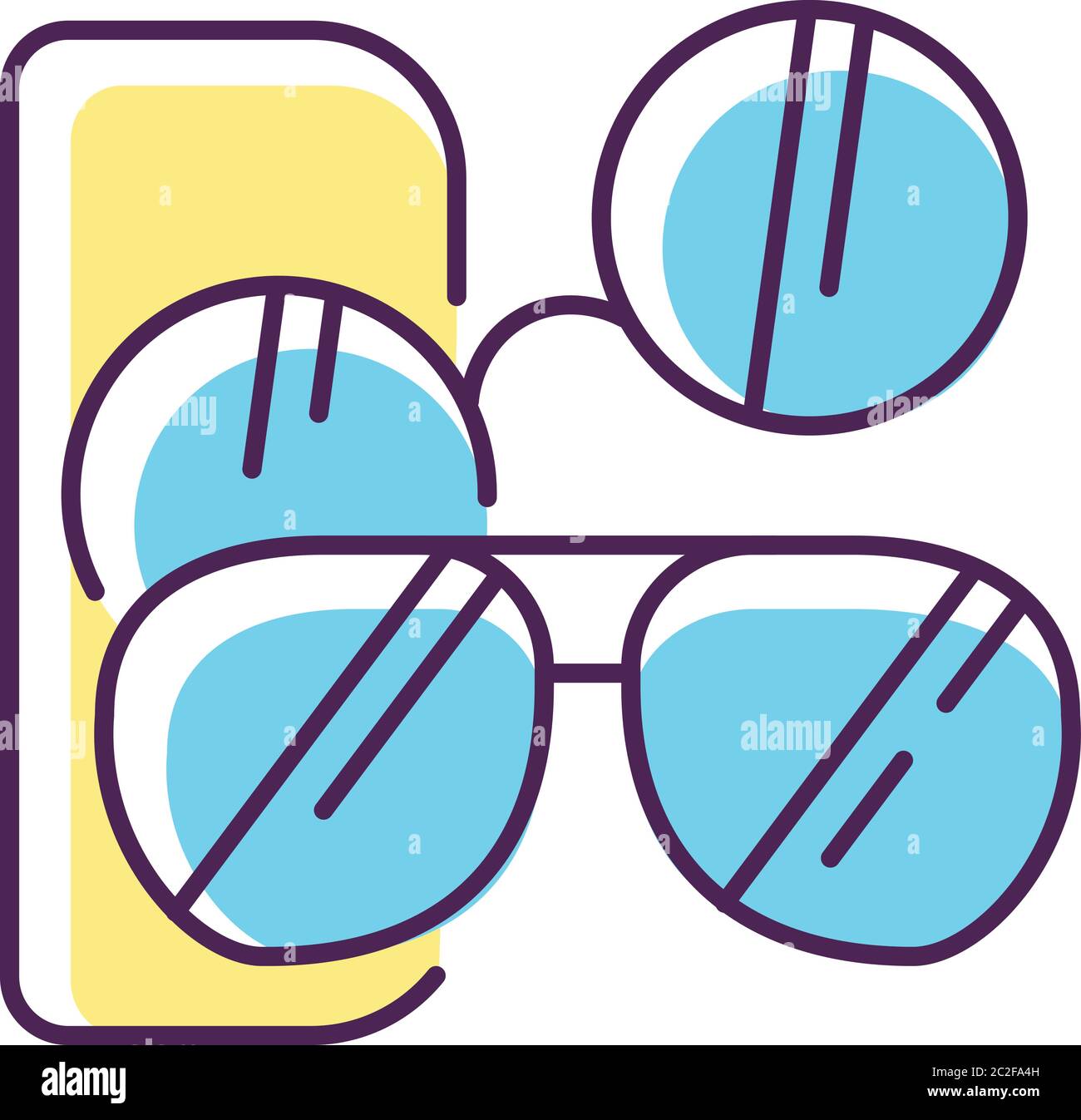 Sunglasses RGB color icon Stock Vector