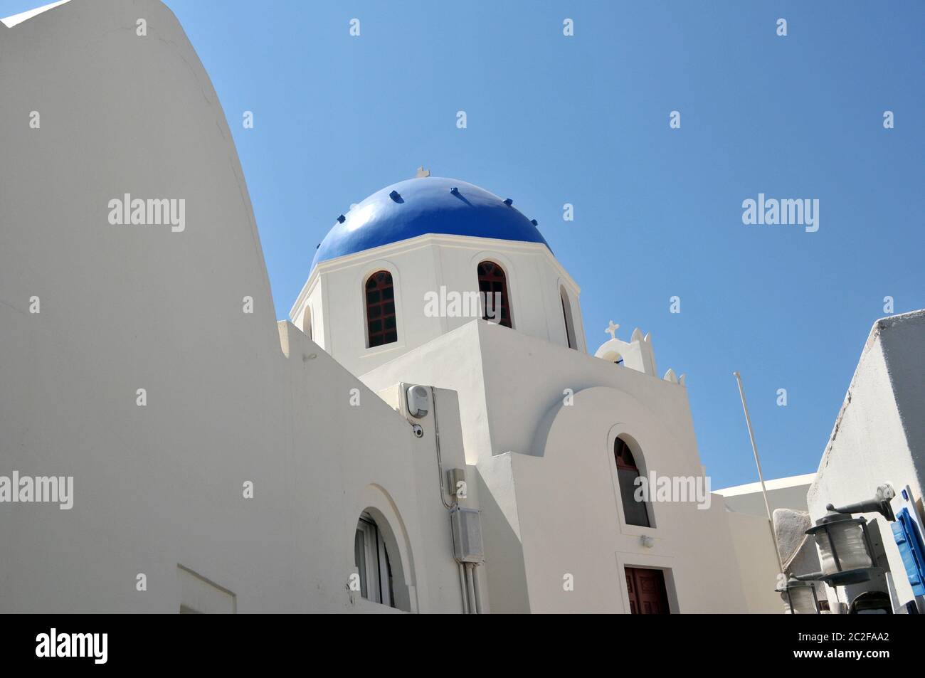 Church inOia on Santorini Stock Photo
