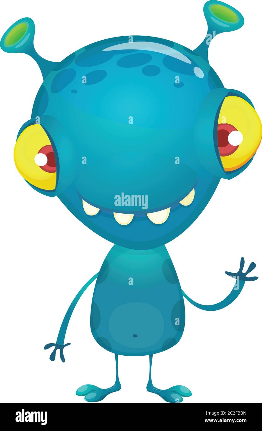 Cute littlel monster with big eyes. Cartoon vector alien character Stock  Vector Image & Art - Alamy