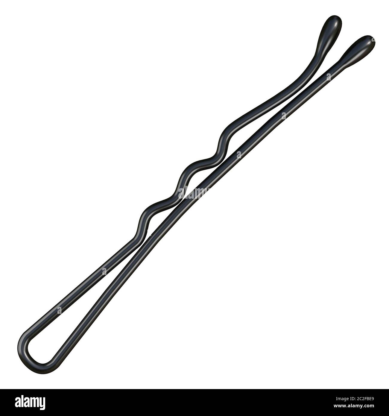 Black Metal Hairpin 3d Rendering Illustration Isolated On White
