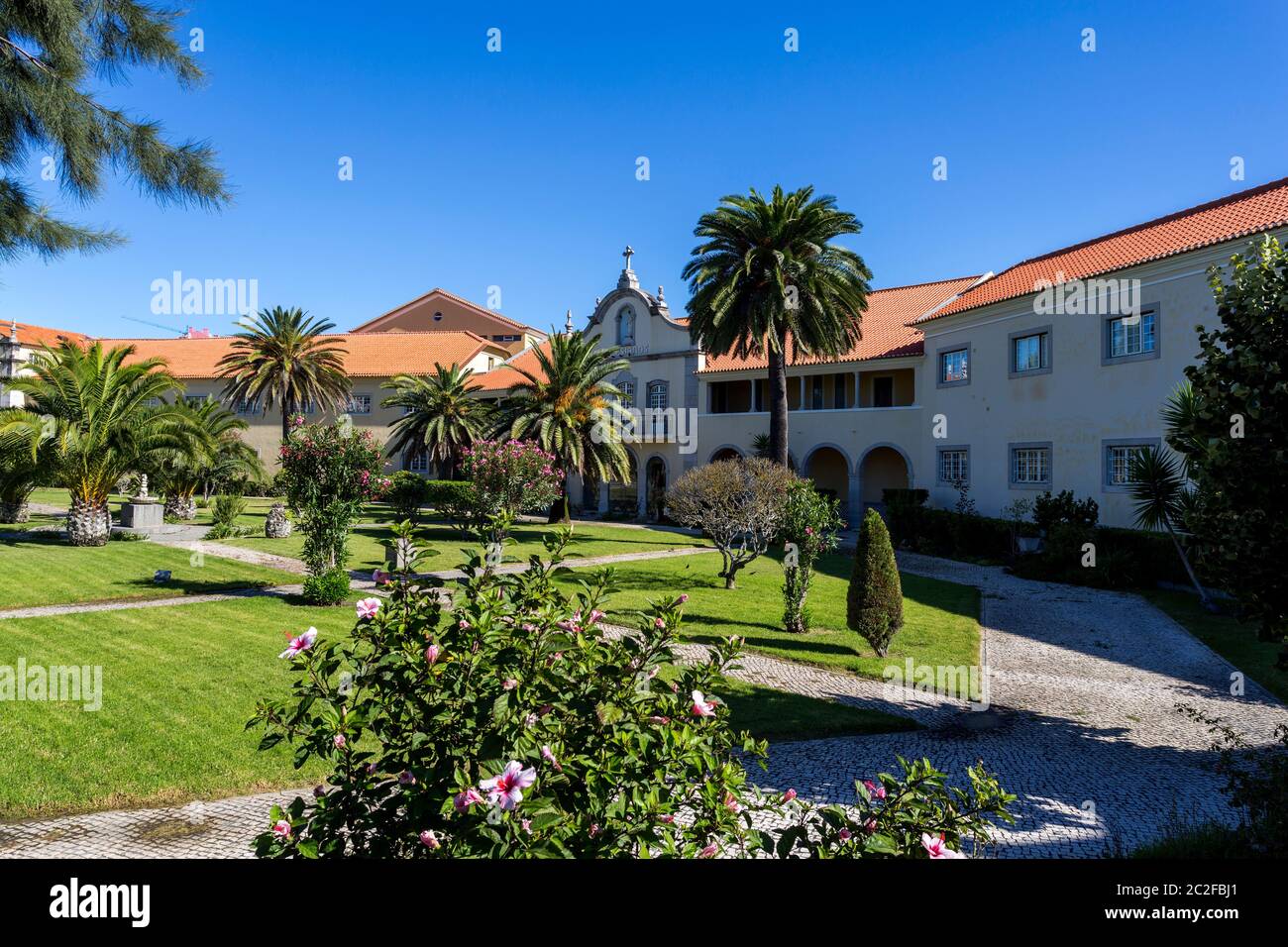 Facade of the main building of the private catholic school of the Salesians Congregation in Estoril, Portugal Stock Photo