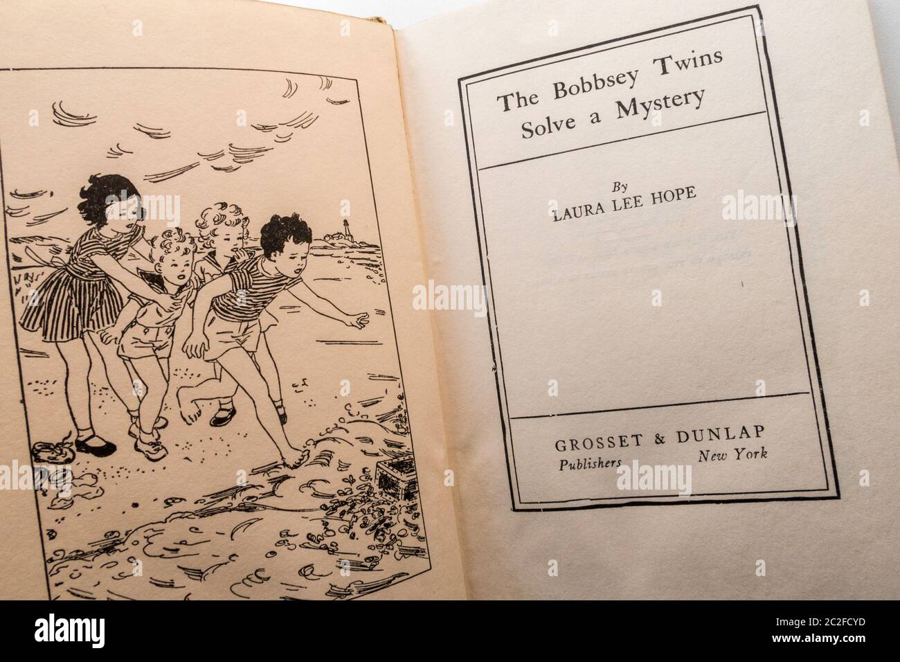 Vintage youth Bobbsey Twins novel, USA Stock Photo