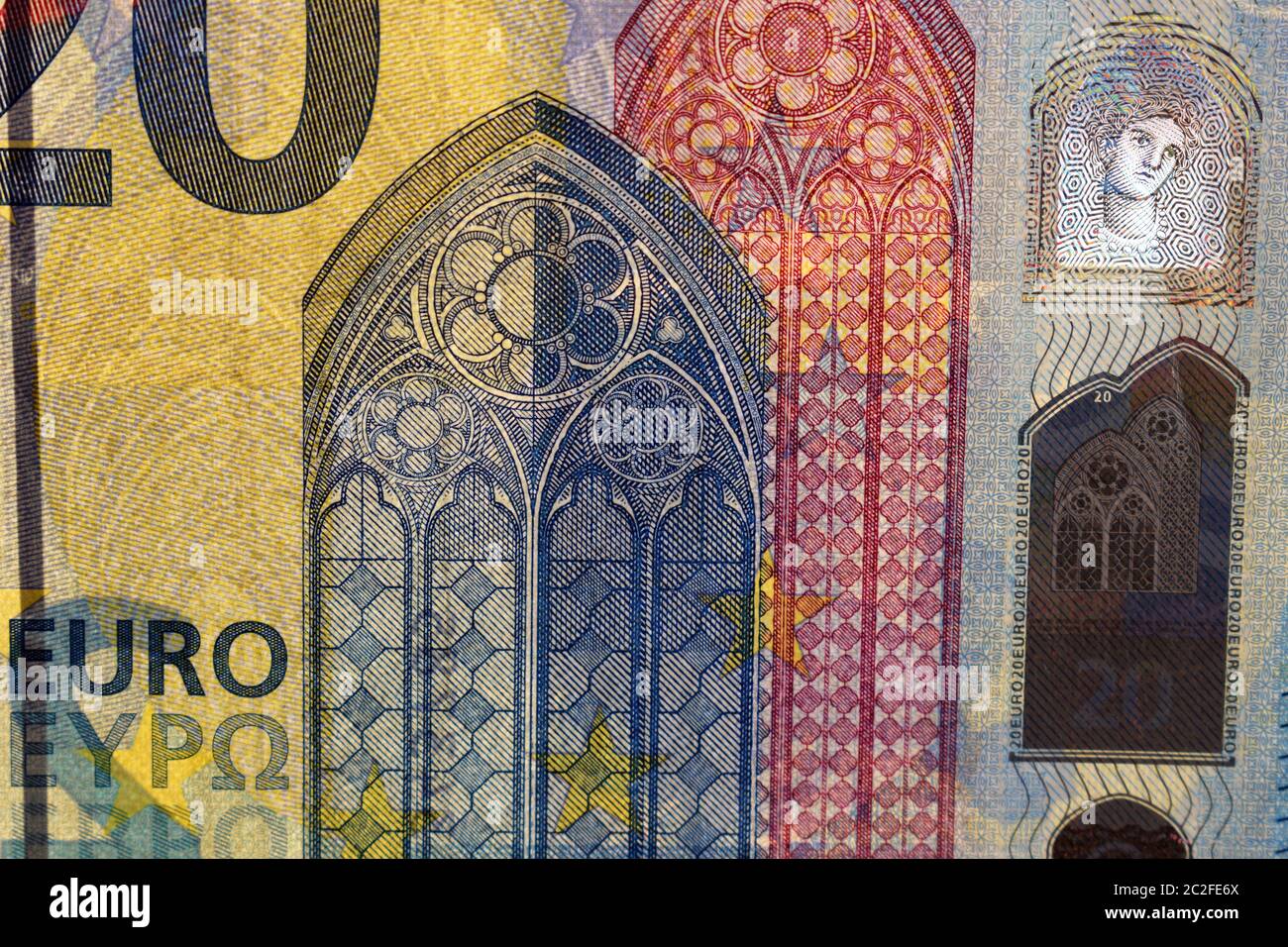 Close up of a 20 euro note Stock Photo